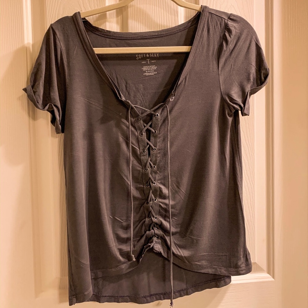 American Eagle Soft and Sexy Lace Up Top